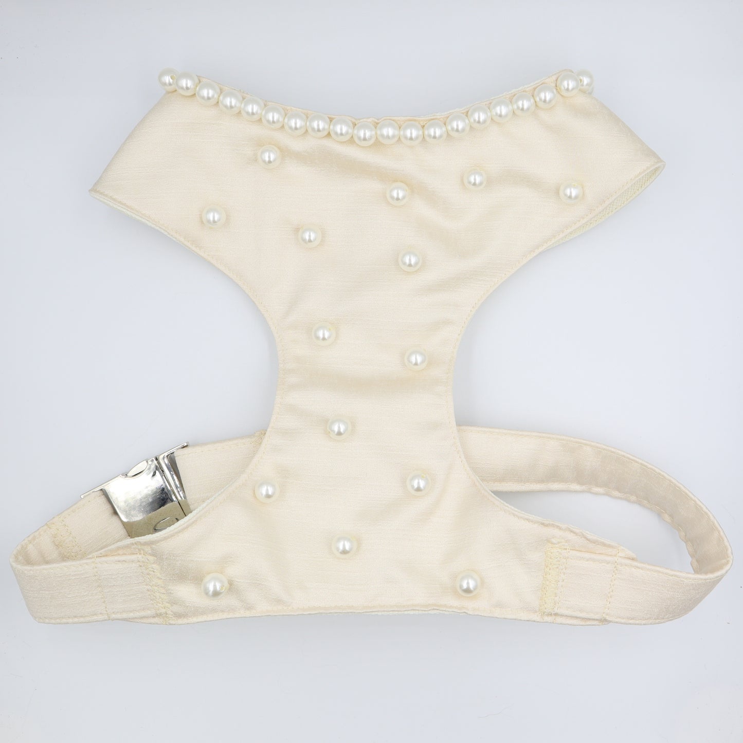 Wedding Dog Harness in Ivory Cream Satin with Pearls Made to Measure