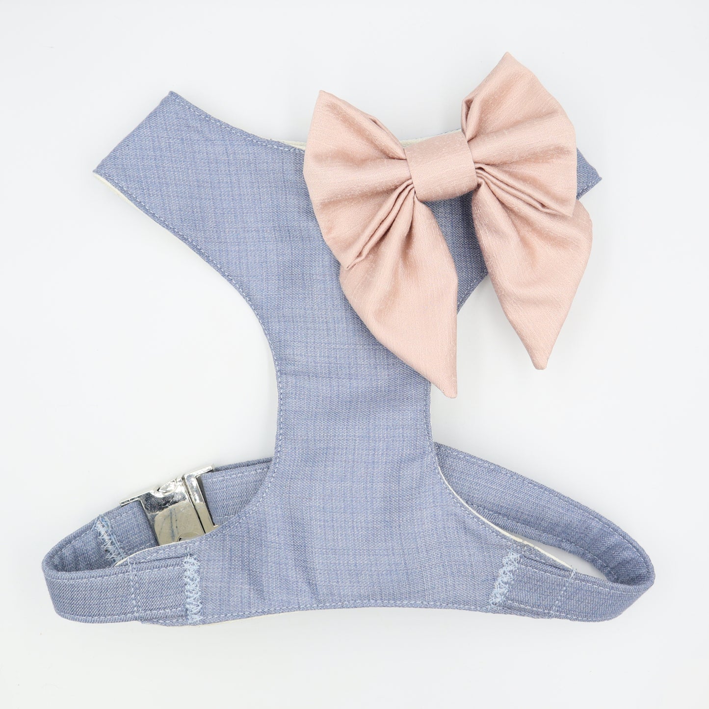 Wedding Dog Harness in Dusty Powder Blue Luxurious Lightweight Wool and CASHMERE fabric Choice COLOURS Made to Measure