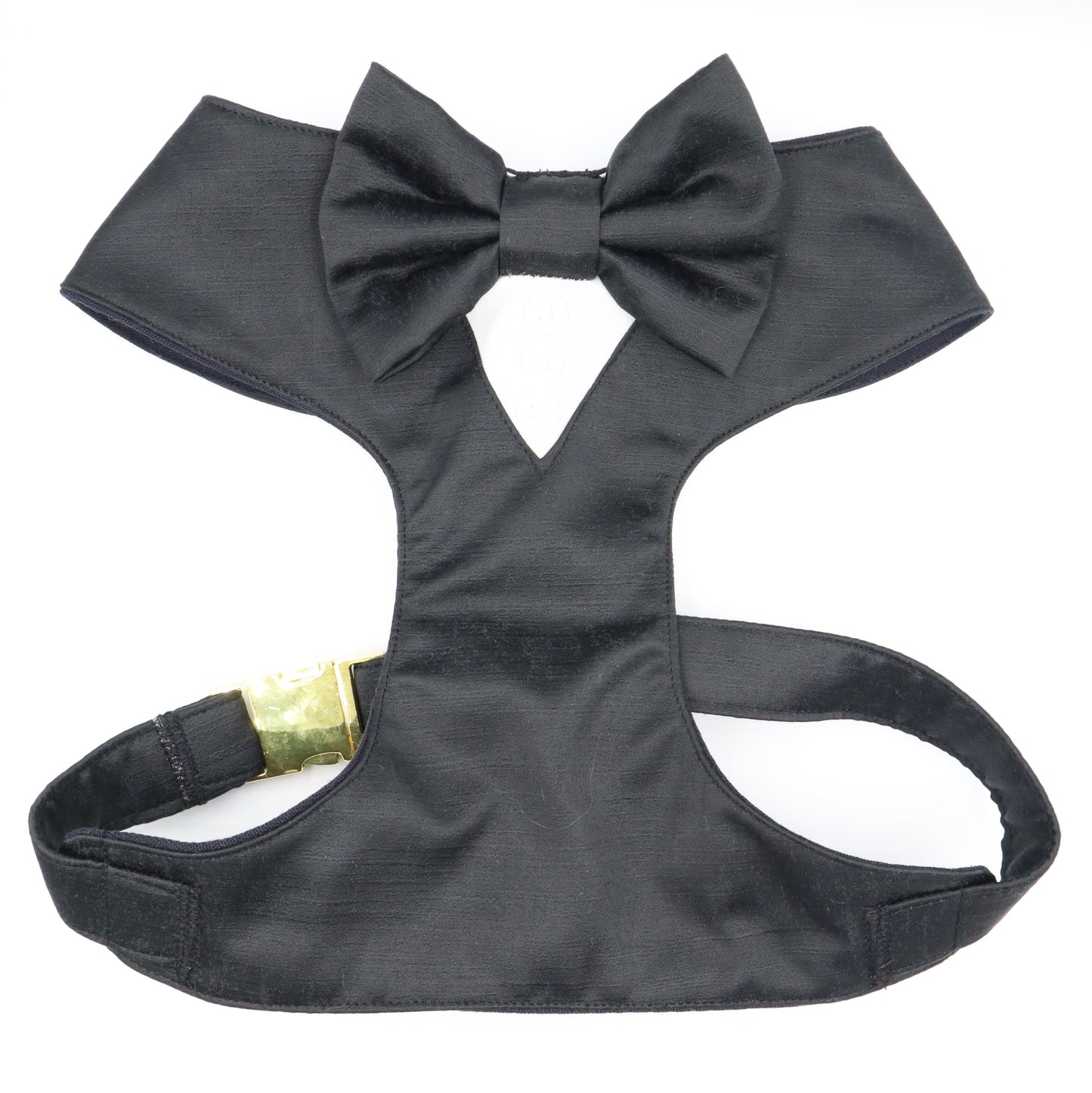 Tuxedo Wedding Dog Harness in Black Satin with Bow CHOICE of COLOURS Made to Measure