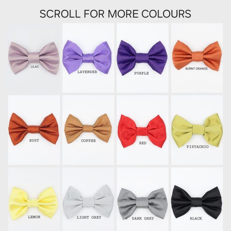 Dog Collar in Beige Satin Style Fabric with Satin Bow CHOICE of COLOURS