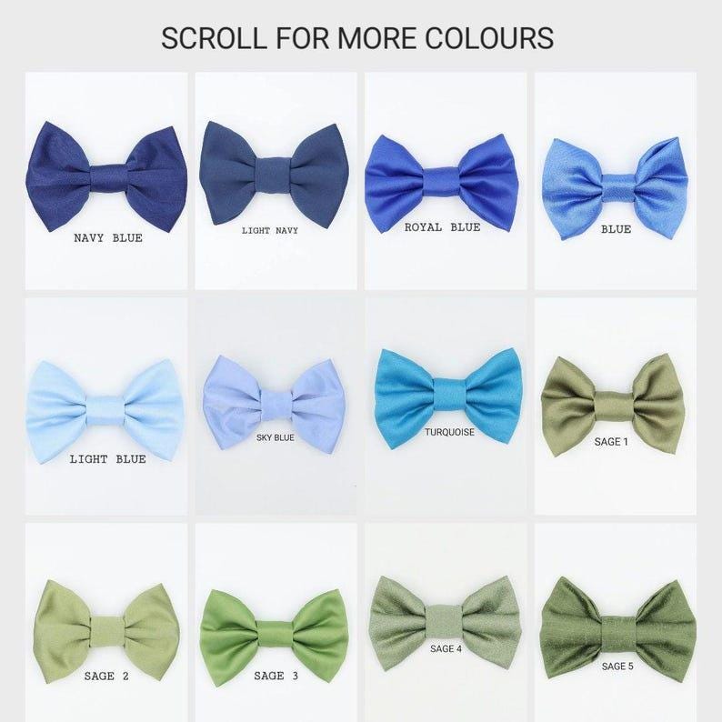 Dog Collar in Beige Satin Style Fabric with Satin Bow CHOICE of COLOURS