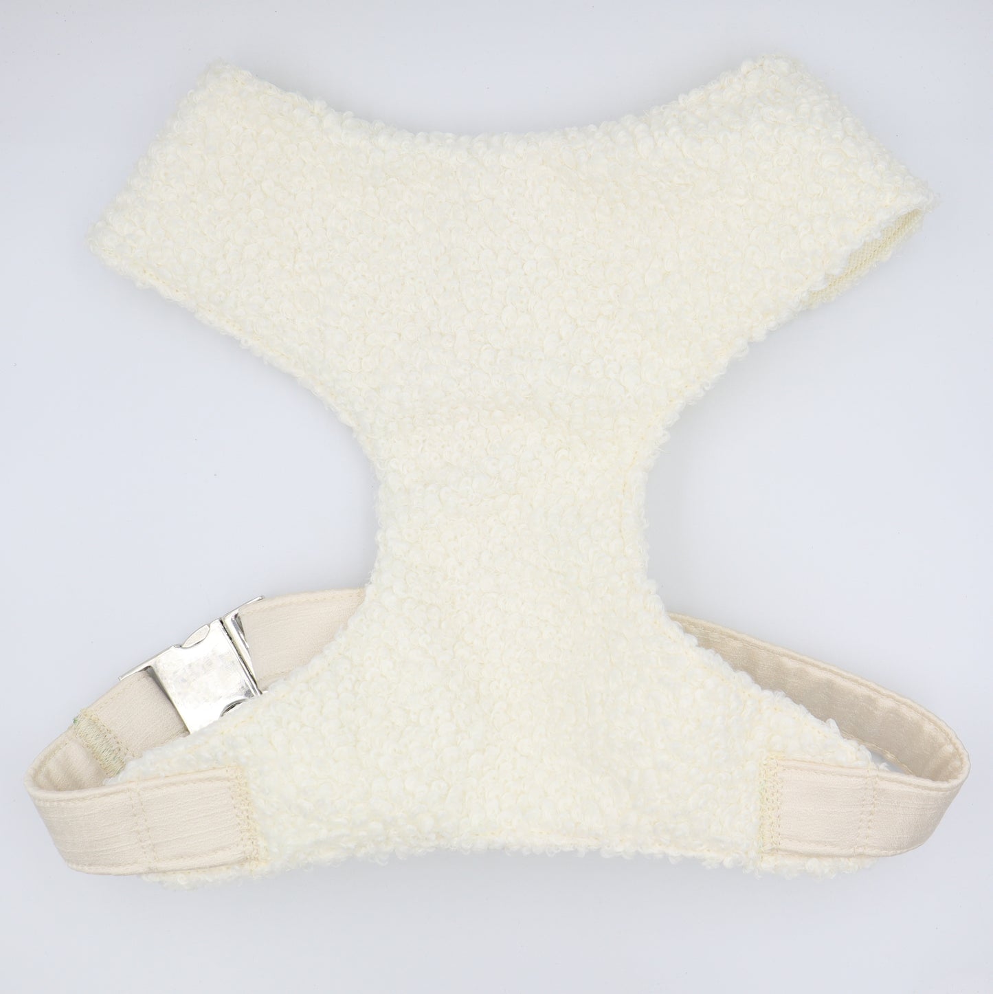 Wedding Dog Harness in Ivory Cream Soft TEXTURED Boucle Made to Measure Winter Wedding