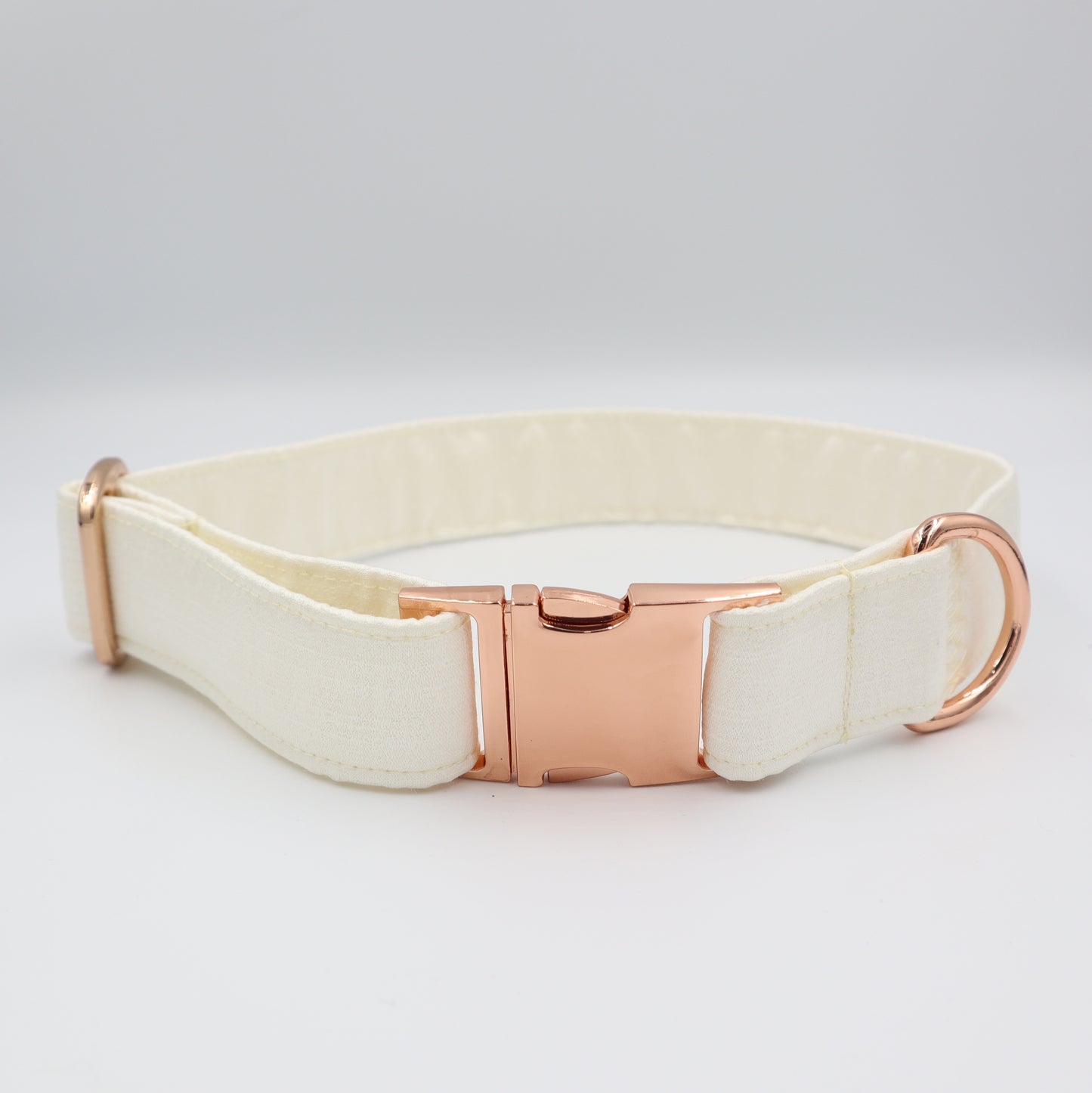 Dog Collar in Ivory Satin Style Fabric with Satin Sailor Bow CHOICE of COLOURS