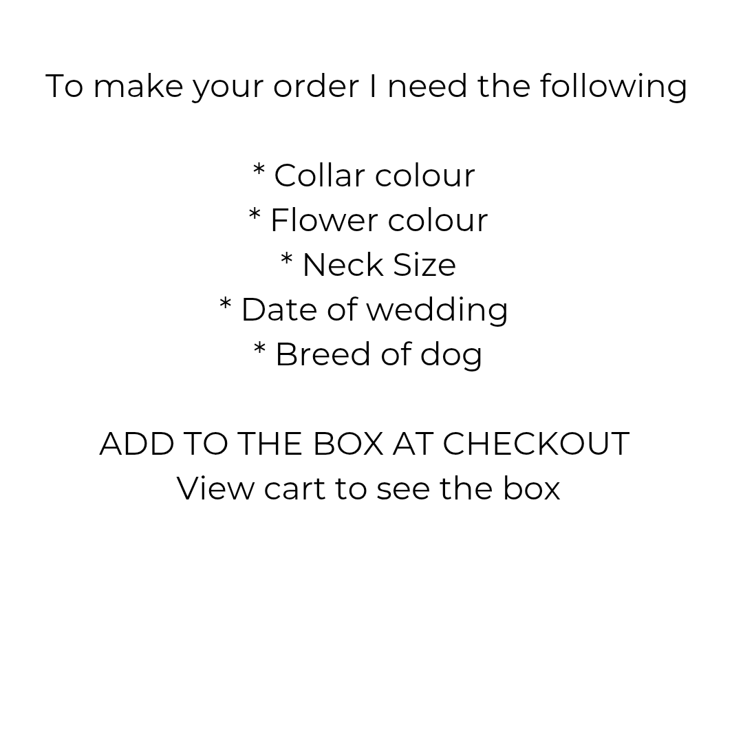 Wedding Dog Collar in Ivory Satin Style Fabric with Flowers Choice of Flower Colours